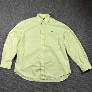 Vineyard Vines Men's Large Light Green Whale Logo Button Down Shirt Long Sleeve